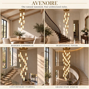 Avenoire Cascading Alabaster Stairwell Chandelier Modern Chandelier