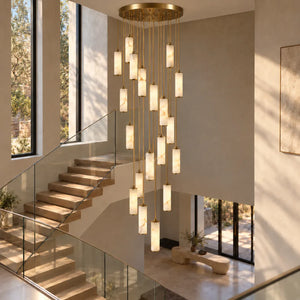 Avenoire Cascading Alabaster Stairwell Chandelier Modern Chandelier