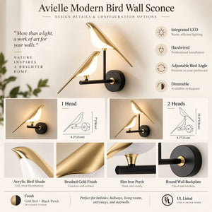 Avielle Modern Bird Wall Sconce Modern Chandelier