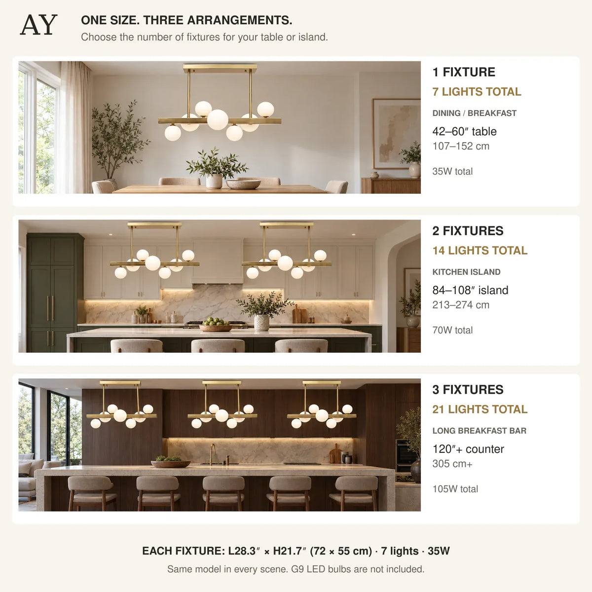 Ay Modern Linear Kitchen Island Light Modern Chandelier