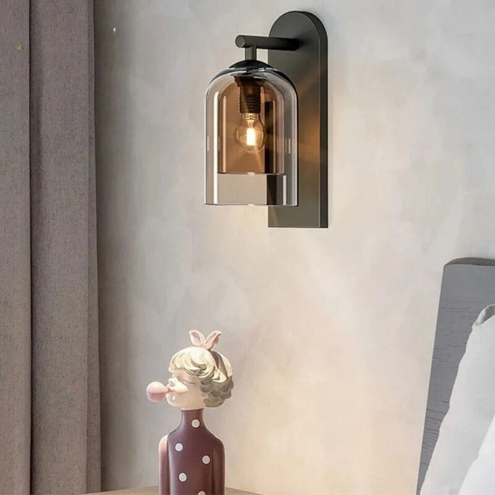 Belle Modern Glass Wall Light double glass living room