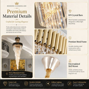 Beth Extra Large Crystal Chandelier Modern Chandelier