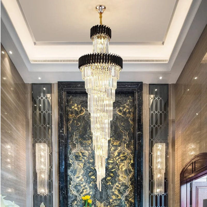 Beth Extra Large Crystal Chandelier statement modern luxury foyer