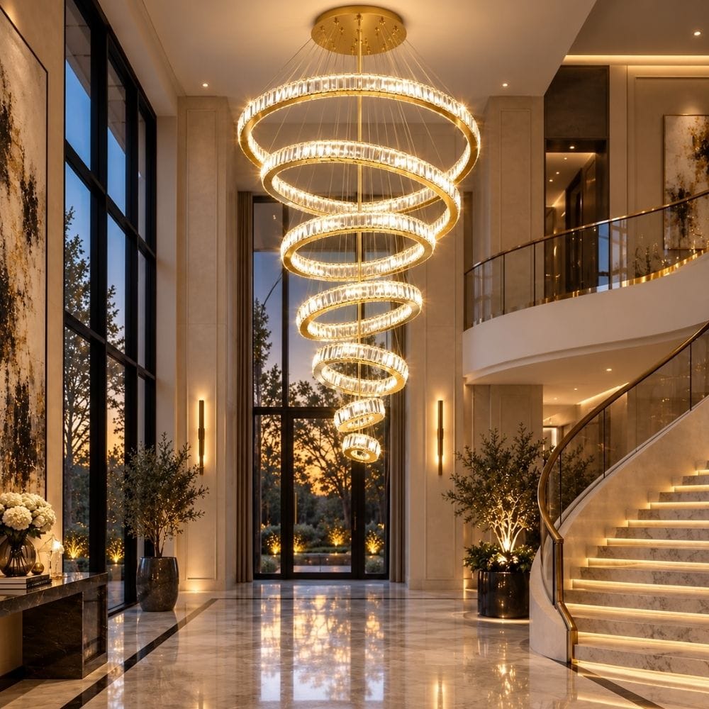Bily Led Crystal Ring Chandelier Modern Chandelier