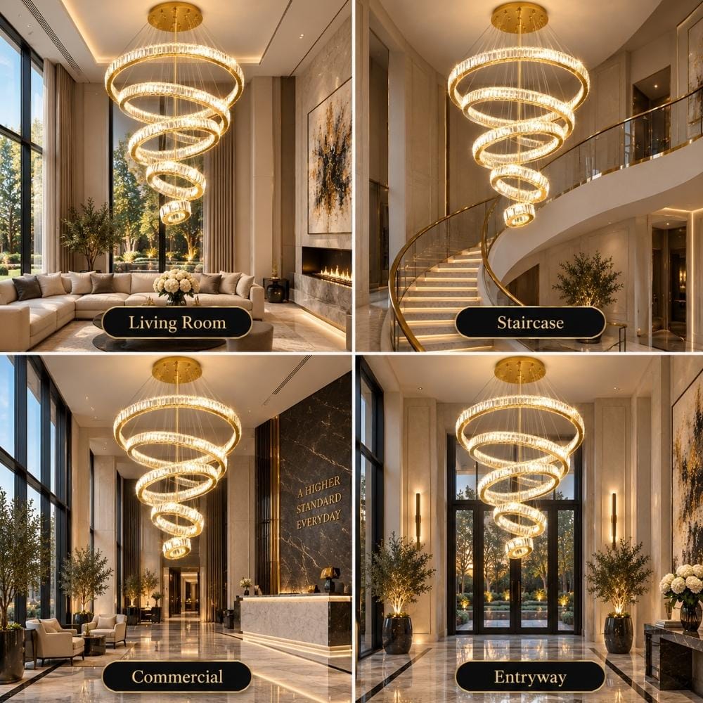 Bily Led Crystal Ring Chandelier Modern Chandelier