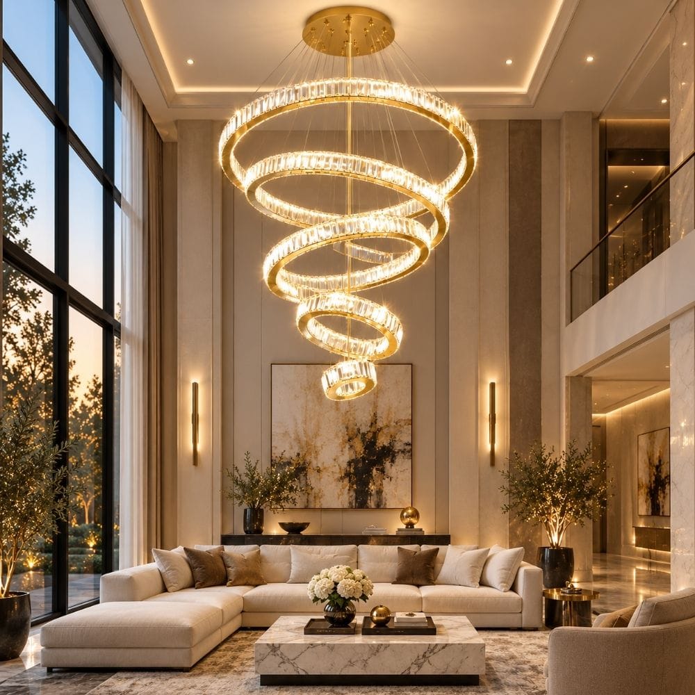 Bily Led Crystal Ring Chandelier Modern Chandelier