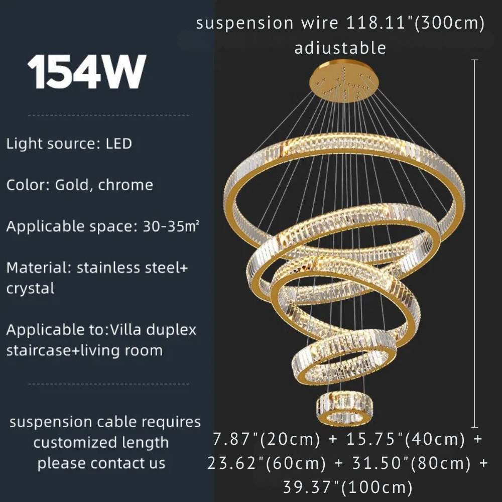 Bily Led Crystal Ring Chandelier Modern Chandelier