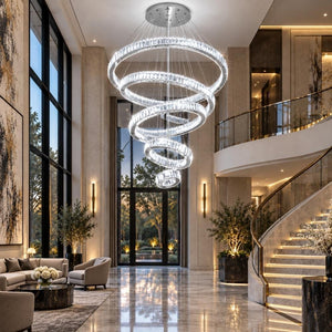Bily Led Crystal Ring Chandelier Chrome / 4 / Warm White 3000K Modern Chandelier