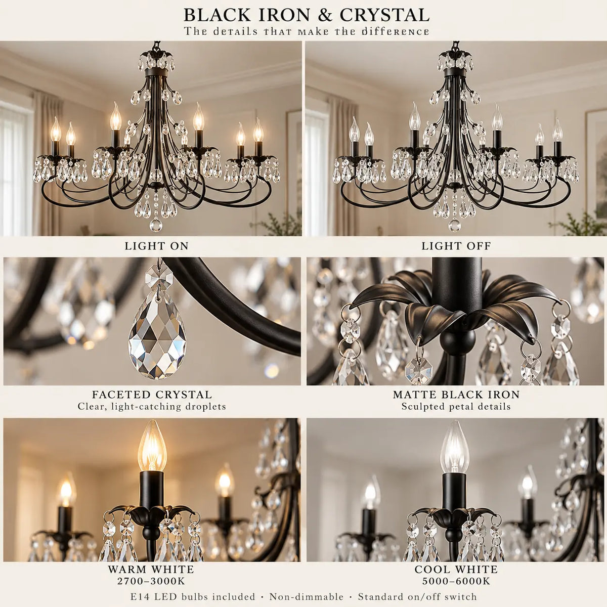 Black Wrought Iron Chandelier Modern Chandelier