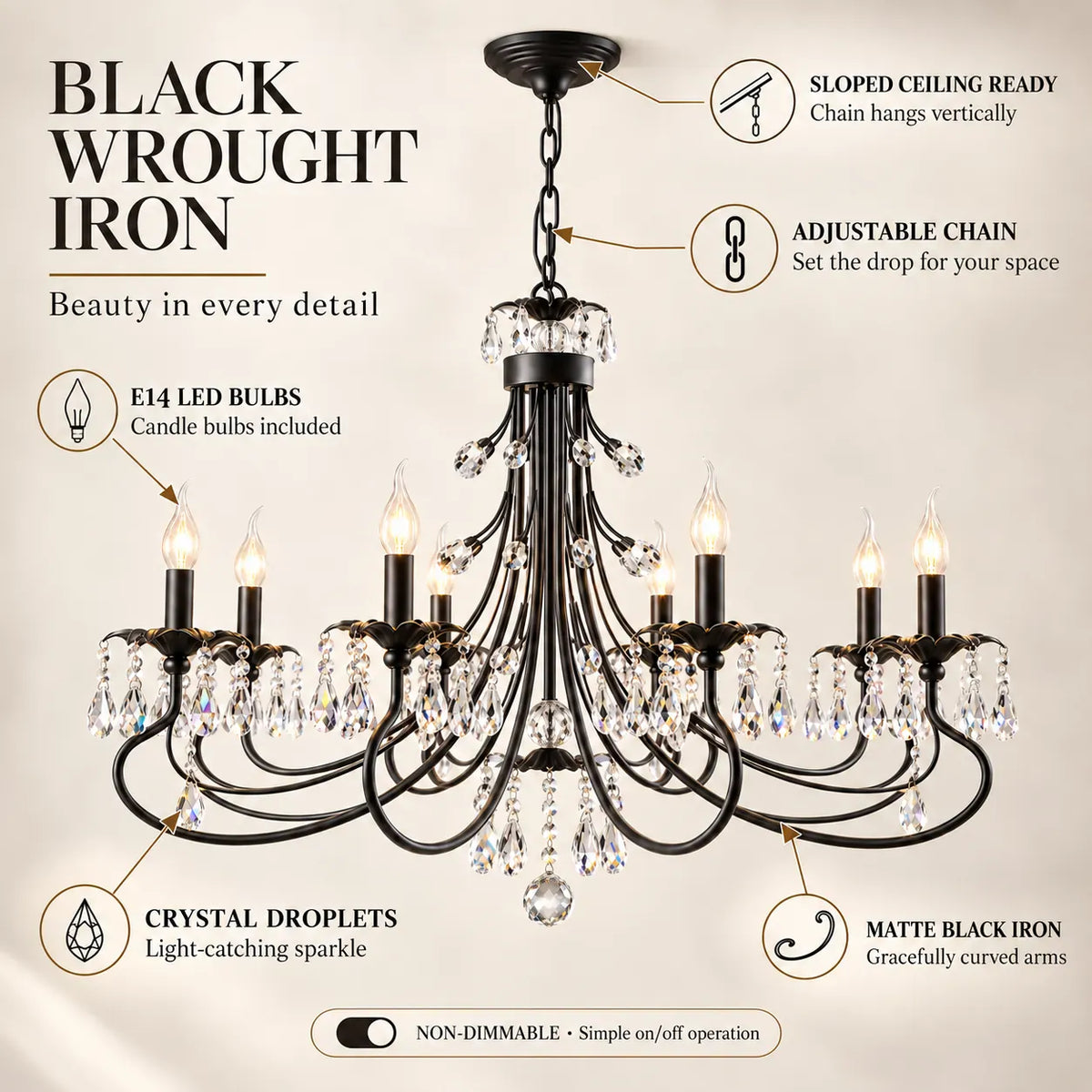 Black Wrought Iron Chandelier Modern Chandelier