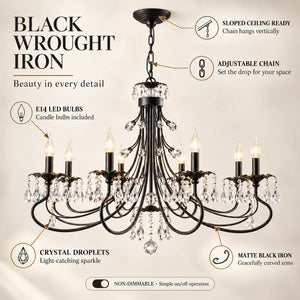 Black Wrought Iron Chandelier Modern Chandelier