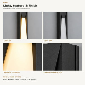 Blaze Black Outdoor Wall Lamp Modern Chandelier