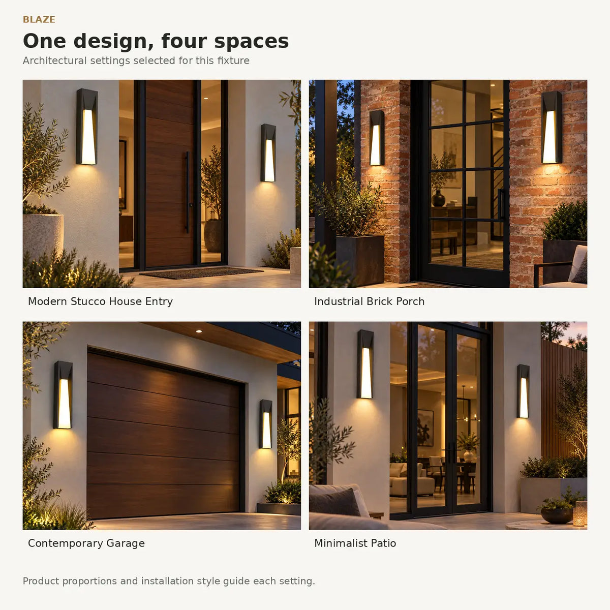 Blaze Black Outdoor Wall Lamp Modern Chandelier
