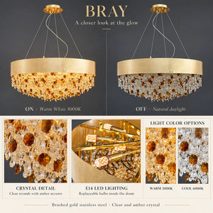 Bray Modern Gold Crystal Chandelier Modern Chandelier