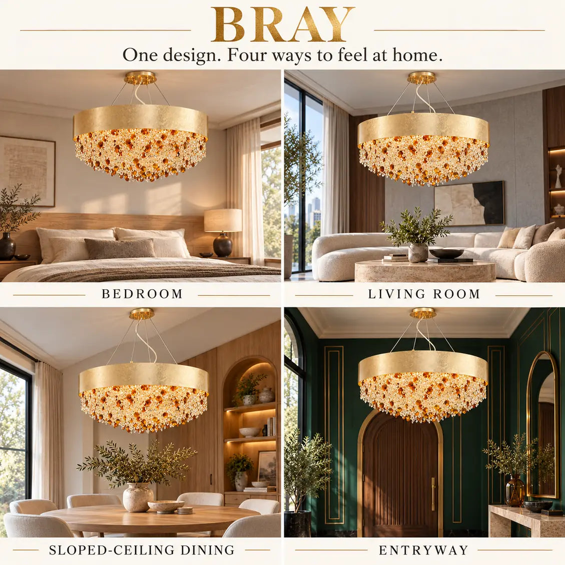 Bray Modern Gold Crystal Chandelier Modern Chandelier