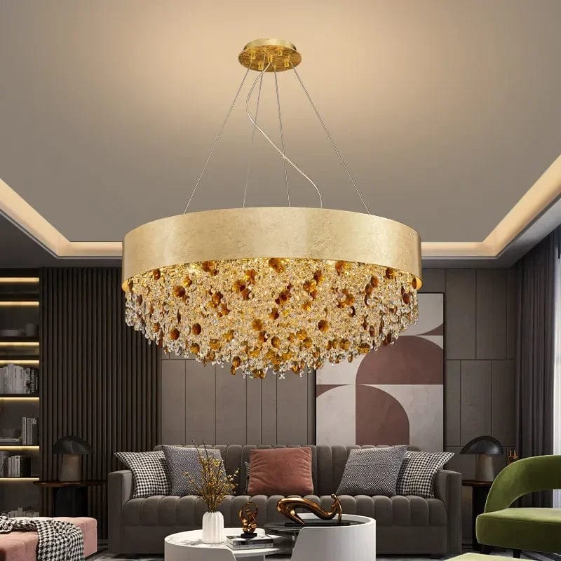 Bray Modern Gold Crystal Chandelier 15.75" (40cm) / Warm White 3000K Modern Chandelier