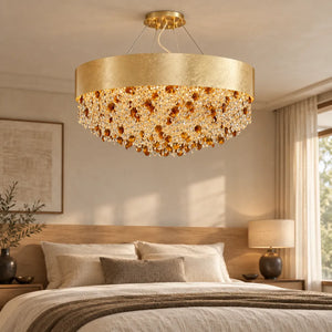 Bray Modern Gold Crystal Chandelier 31.50" (80cm) / Warm White 3000K Modern Chandelier