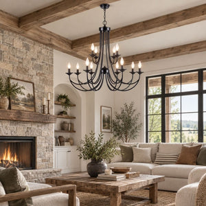 Briar 12-Light Rustic Farmhouse Chandelier Modern Chandelier