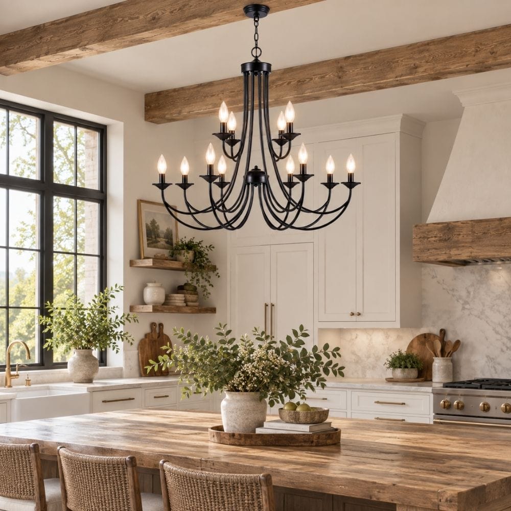 Briar 12-Light Rustic Farmhouse Chandelier Modern Chandelier