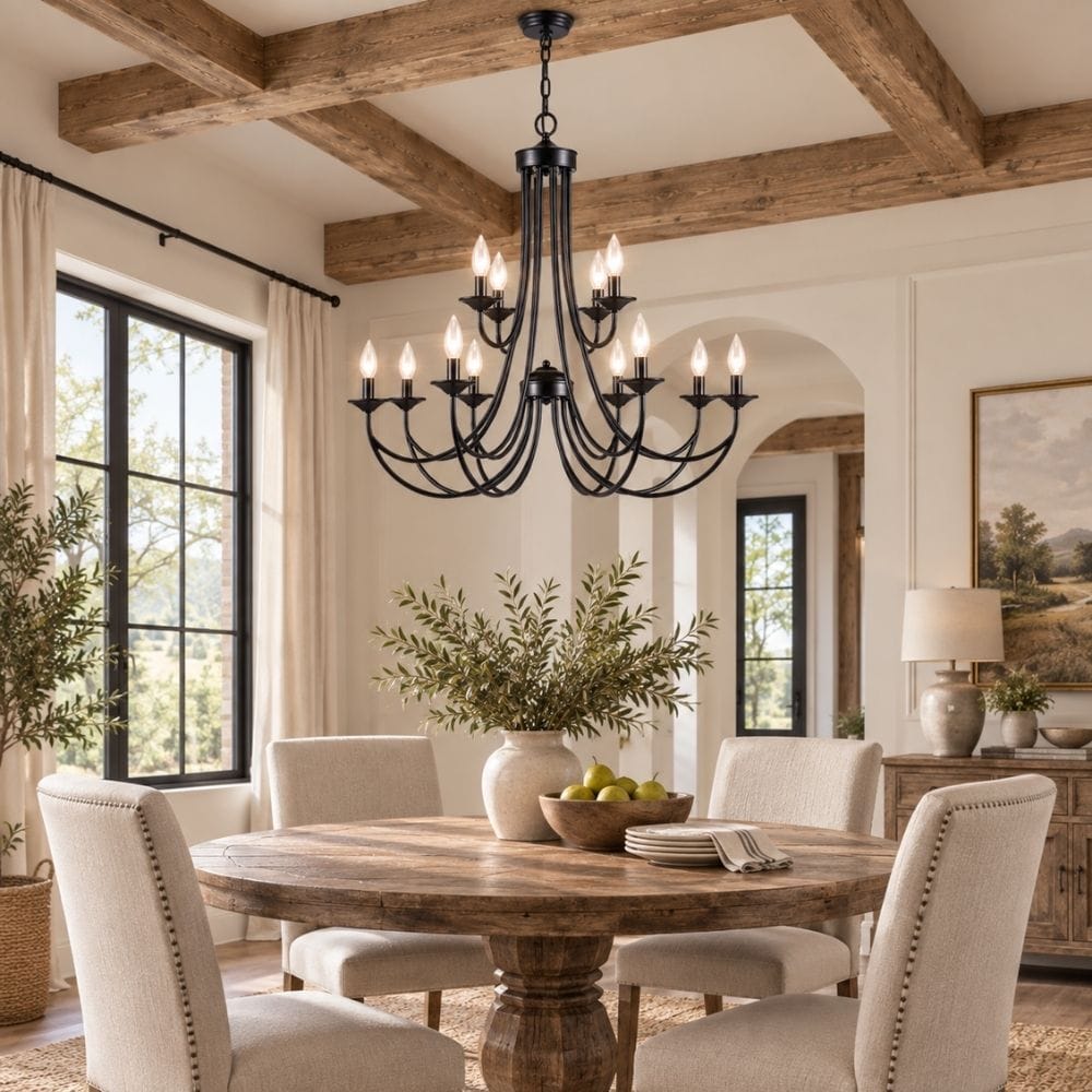 Briar 12-Light Rustic Farmhouse Chandelier Modern Chandelier
