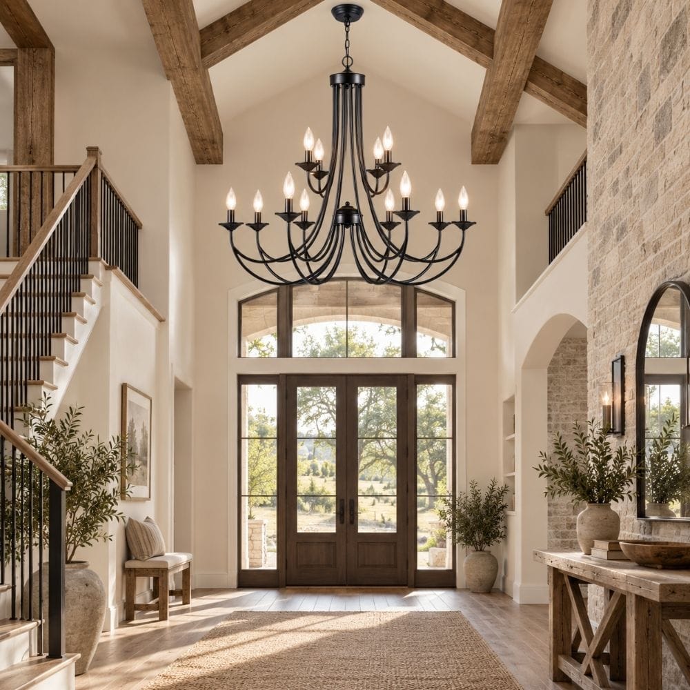 Briar 12-Light Rustic Farmhouse Chandelier Modern Chandelier