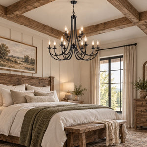 Briar 12-Light Rustic Farmhouse Chandelier Modern Chandelier