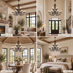 Briar 12-Light Rustic Farmhouse Chandelier Modern Chandelier