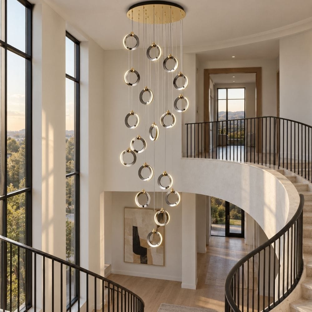 Bryn Modern Staircase Chandelier 10 / Warm White 2700K Modern Chandelier