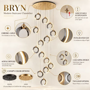Bryn Modern Staircase Chandelier Modern Chandelier