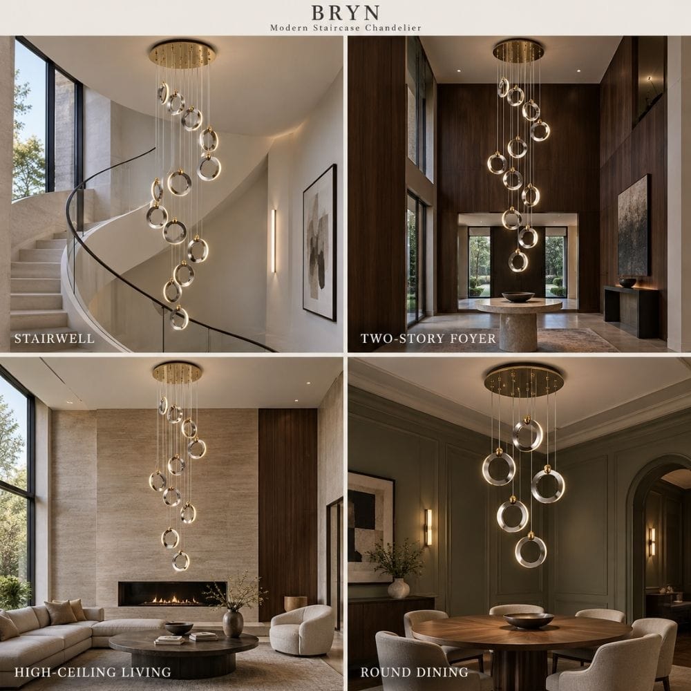 Bryn Modern Staircase Chandelier Modern Chandelier
