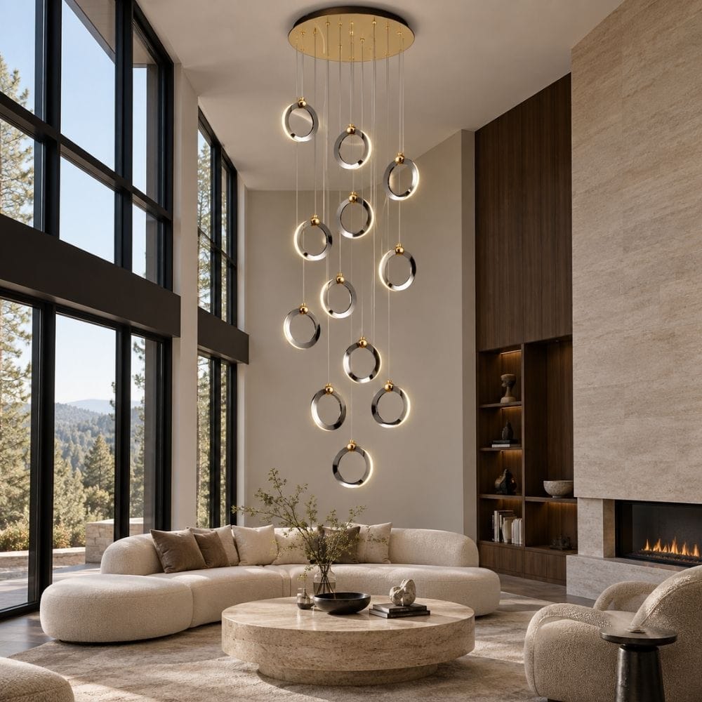Bryn Modern Staircase Chandelier 18 / Warm White 2700K Modern Chandelier