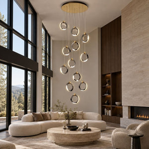 Bryn Modern Staircase Chandelier 18 / Warm White 2700K Modern Chandelier