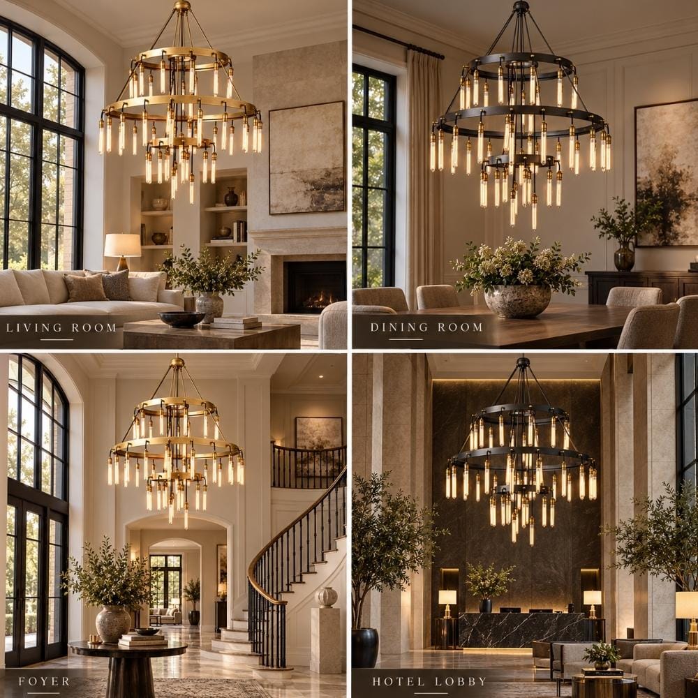 Caelmont Tiered Industrial Chandelier Modern Chandelier