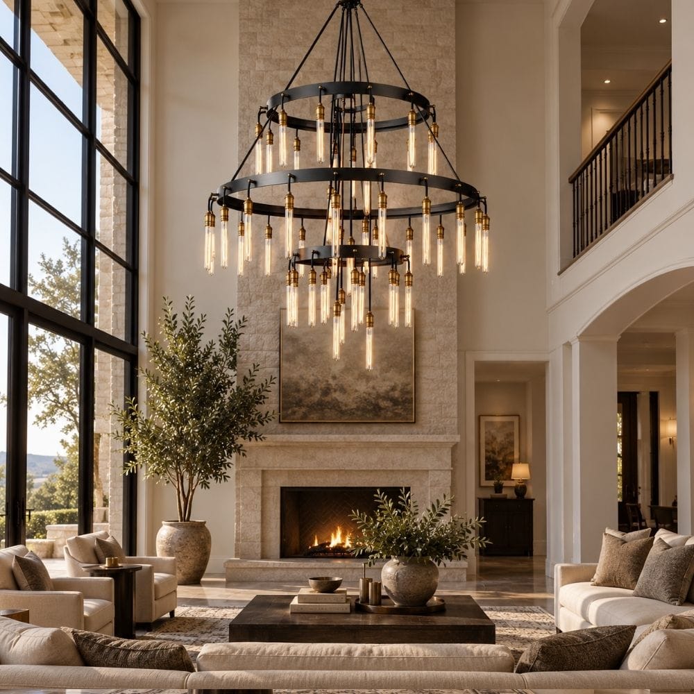 Caelmont Tiered Industrial Chandelier Modern Chandelier