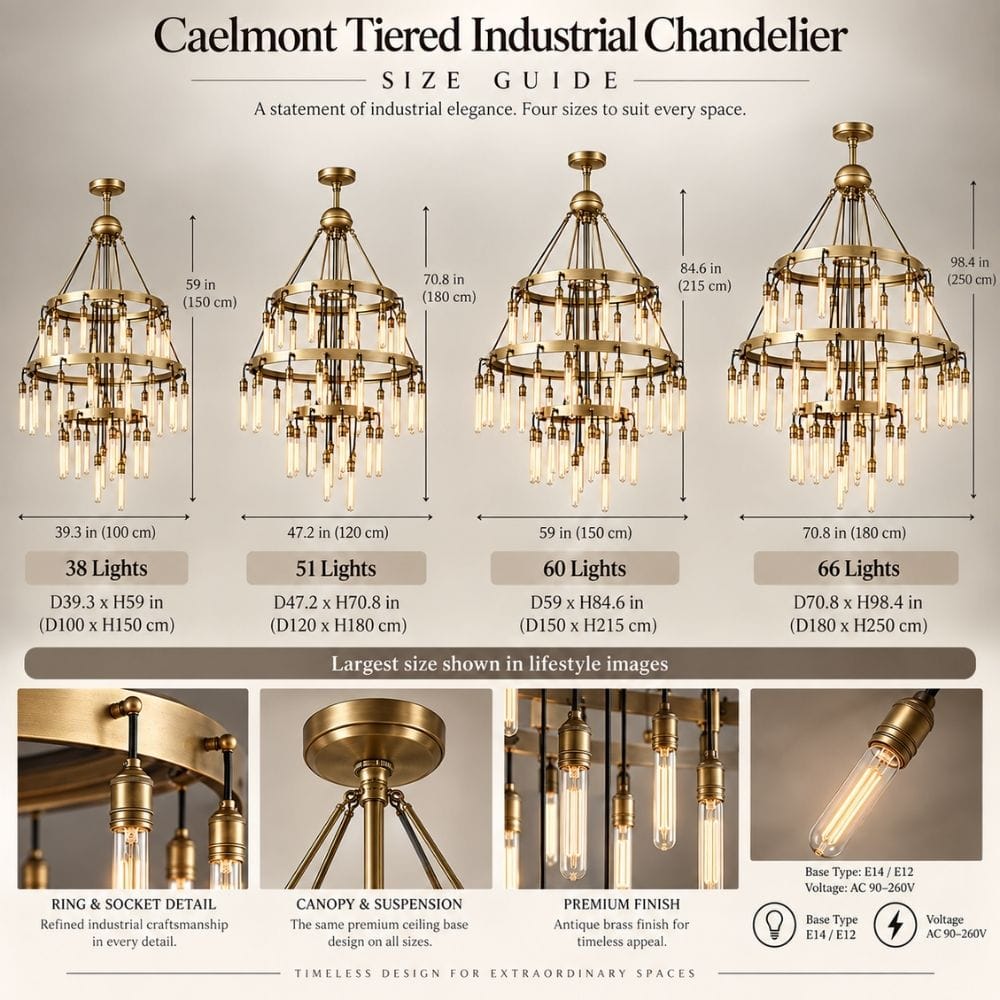 Caelmont Tiered Industrial Chandelier Modern Chandelier