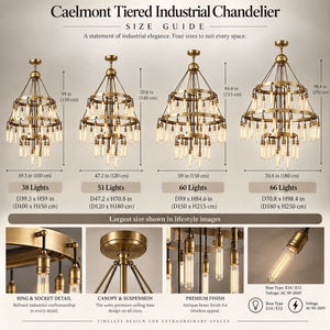 Caelmont Tiered Industrial Chandelier Modern Chandelier