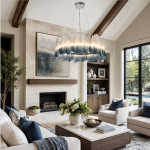 Caldris Modern Art Glass Chandelier Warm Light 2700K Modern Chandelier