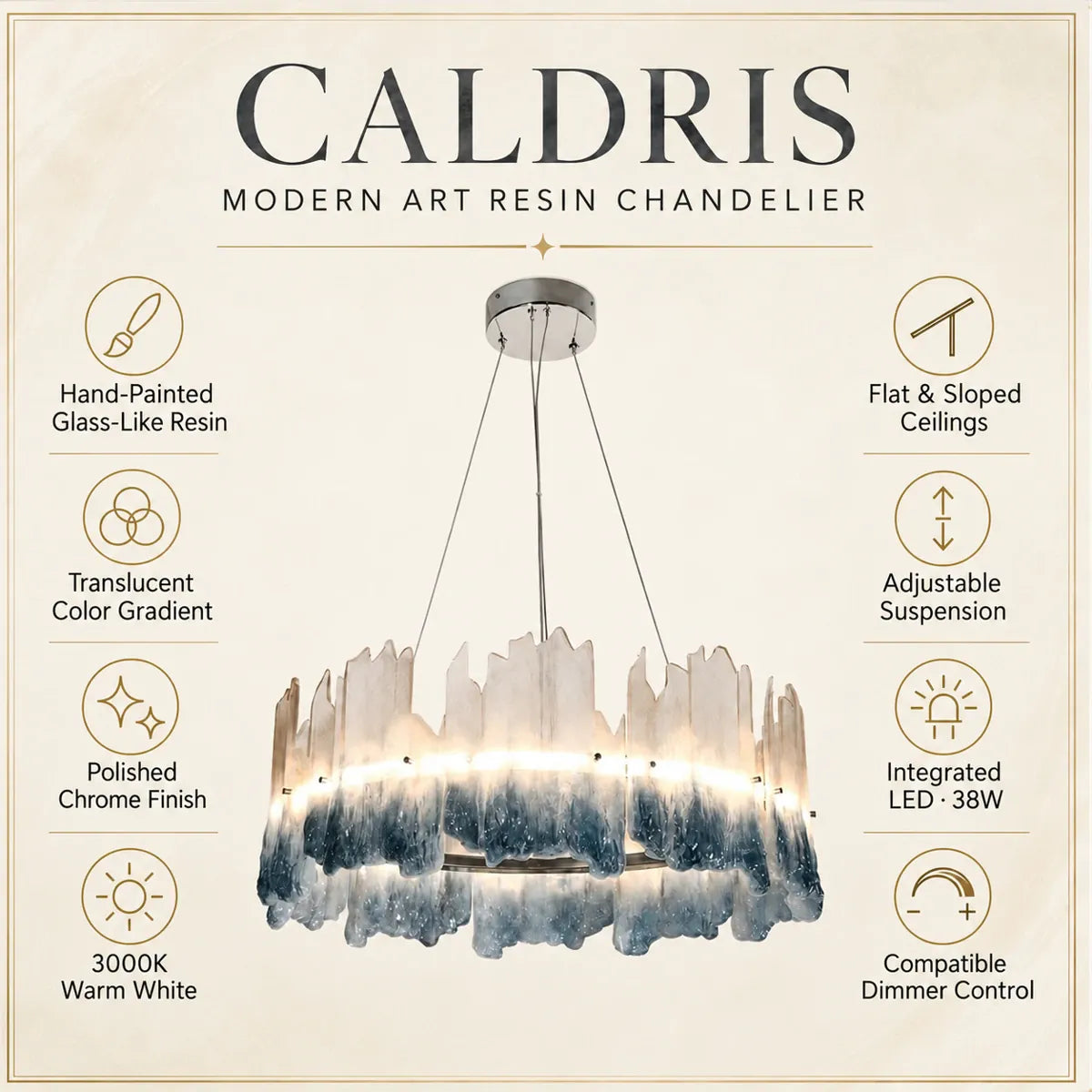 Caldris Modern Art Resin Chandelier Modern Chandelier