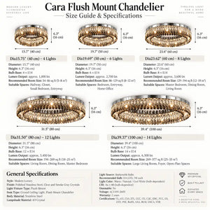 Cara Crystal Flush Mount Chandelier Modern Chandelier