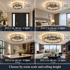 Cara Crystal Flush Mount Chandelier Modern Chandelier
