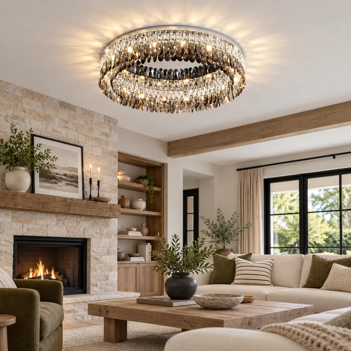 Cara Crystal Flush Mount Chandelier Modern Chandelier