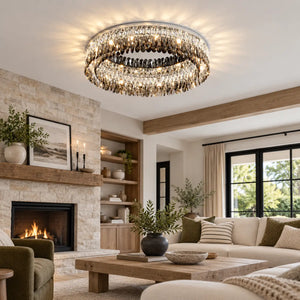 Cara Crystal Flush Mount Chandelier Modern Chandelier