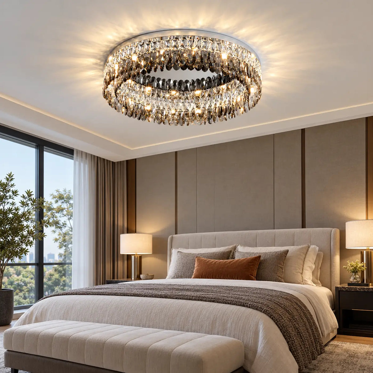 Cara Crystal Flush Mount Chandelier Modern Chandelier