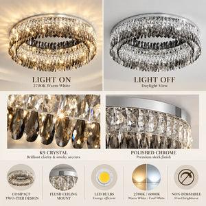 Cara Crystal Flush Mount Chandelier Modern Chandelier