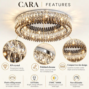 Cara Crystal Flush Mount Chandelier Modern Chandelier