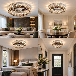 Cara Crystal Flush Mount Chandelier Modern Chandelier