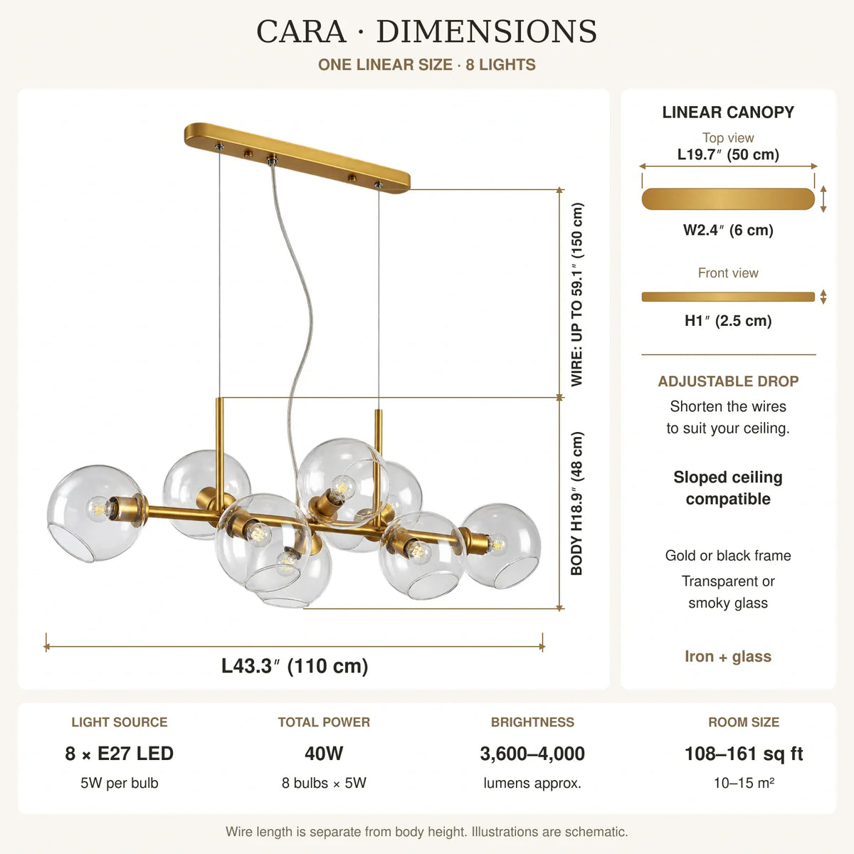 Cara Mid-century Globe Chandelier Modern Chandelier