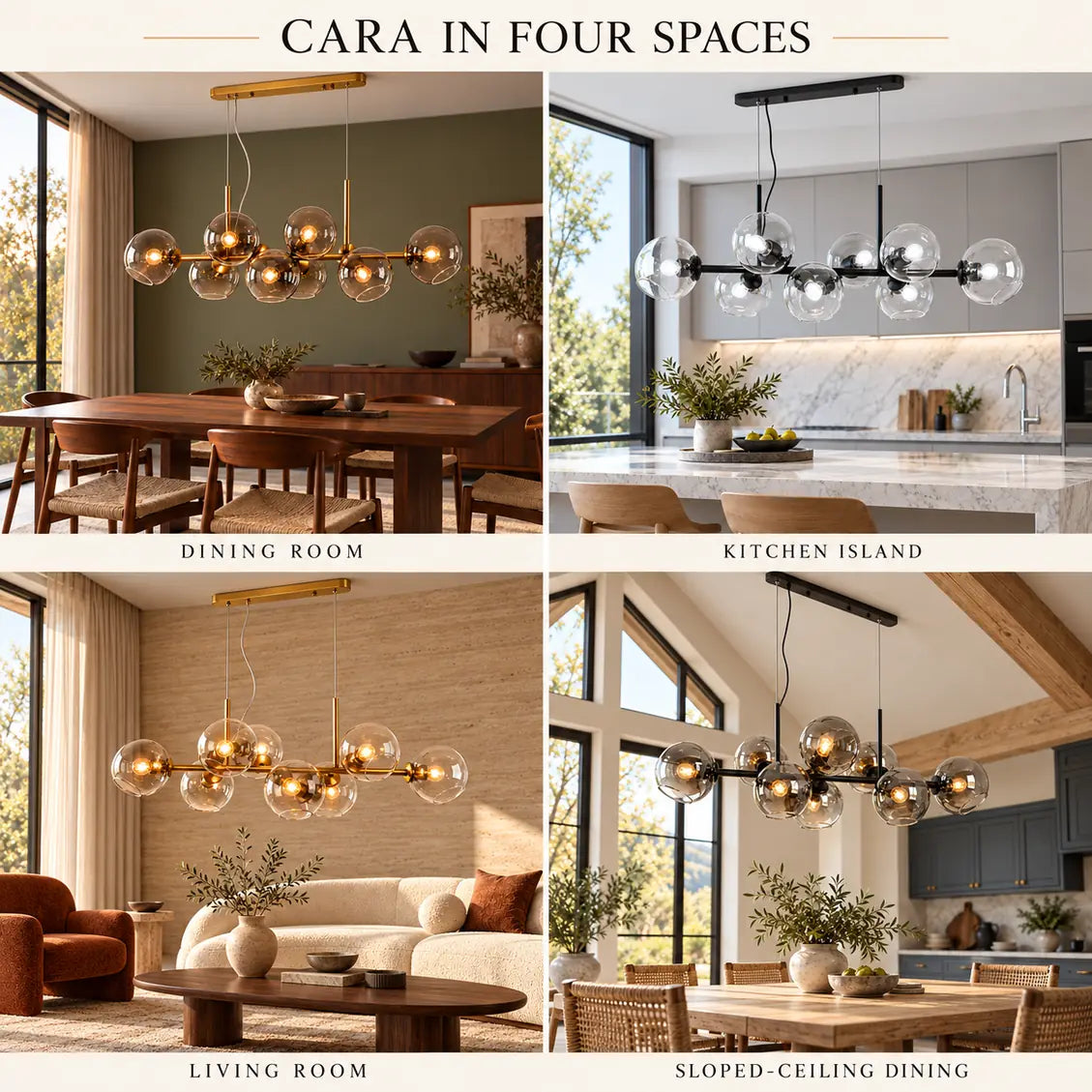 Cara Mid-century Globe Chandelier Modern Chandelier