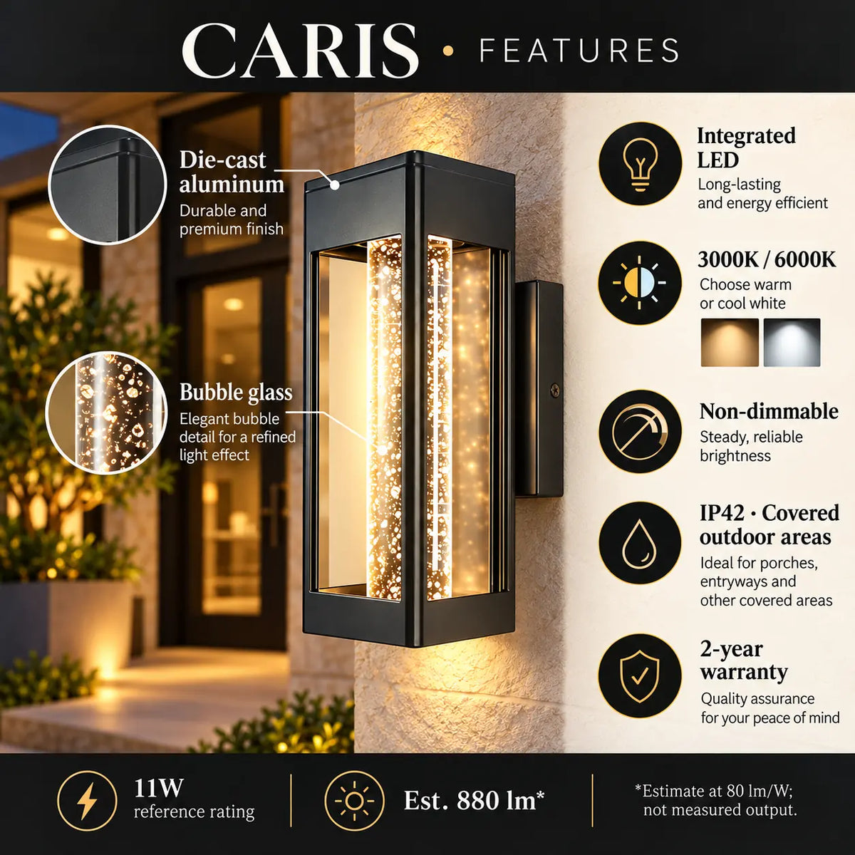 Caris Modern Outdoor Wall Sconce Modern Chandelier
