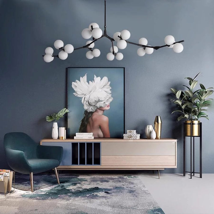 Carol Branch Bubble Chandelier black biophilic sculptural 12-light